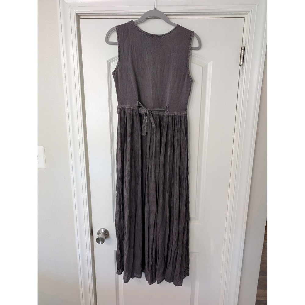 MPH Womens Small Purple Crinkle Rayon Embroidered Boho Maxi Dress ren faire - Picture 7 of 7